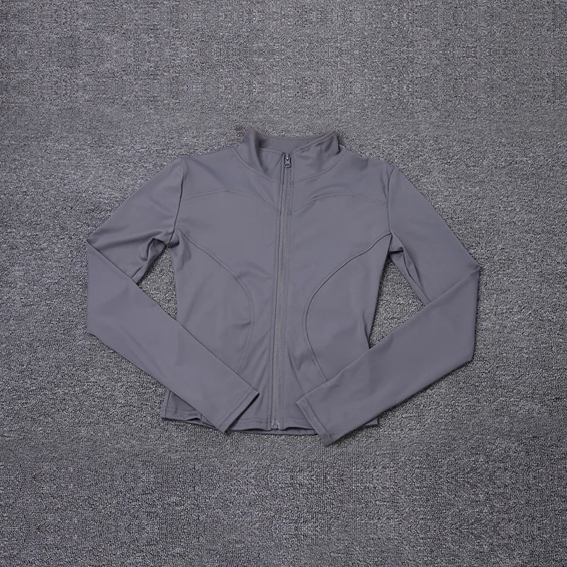 Chaqueta deportiva para mujer, camisa de manga larga, abrigo para hacer ejercicio, ropa de gimnasio, ropa deportiva para yoga