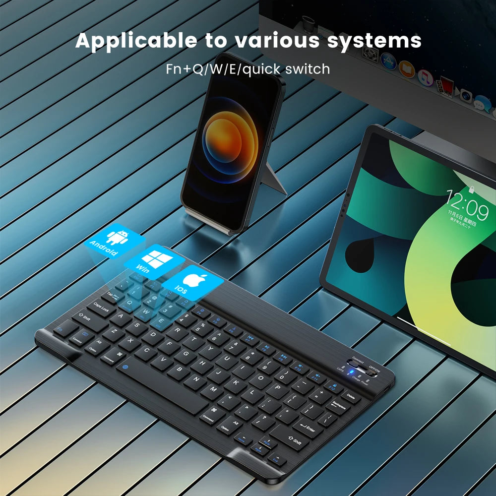 Trådløst tastatur Bluetooth-kompatibelt tastatur for Android IOS Windows Mini 78-tasters spilltastatur for PC iPad nettbretttastatur
