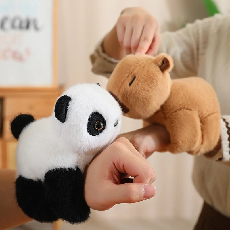 Peluches créatives raton laveur renard husky chat singe papa cercle jouet enroulé autour du bras poupée jouets pour enfants cadeau d'anniversaire