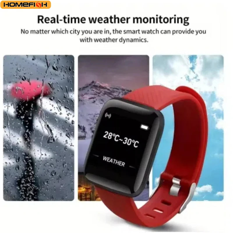 Reloj inteligente multifunción para hombres, mujeres y niños, recordatorio de mensajes, control de música, pasos deportivos, calorías, reloj inteligente D13, despertador 116Plus