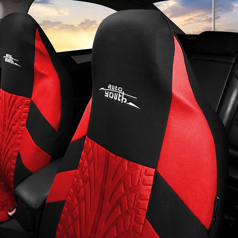 Lot de 2 housses de siège avant hautes universelles pour la plupart des voitures. Protection de siège sport pour Peugeot 107, Camaro 1983, Twingo 3.