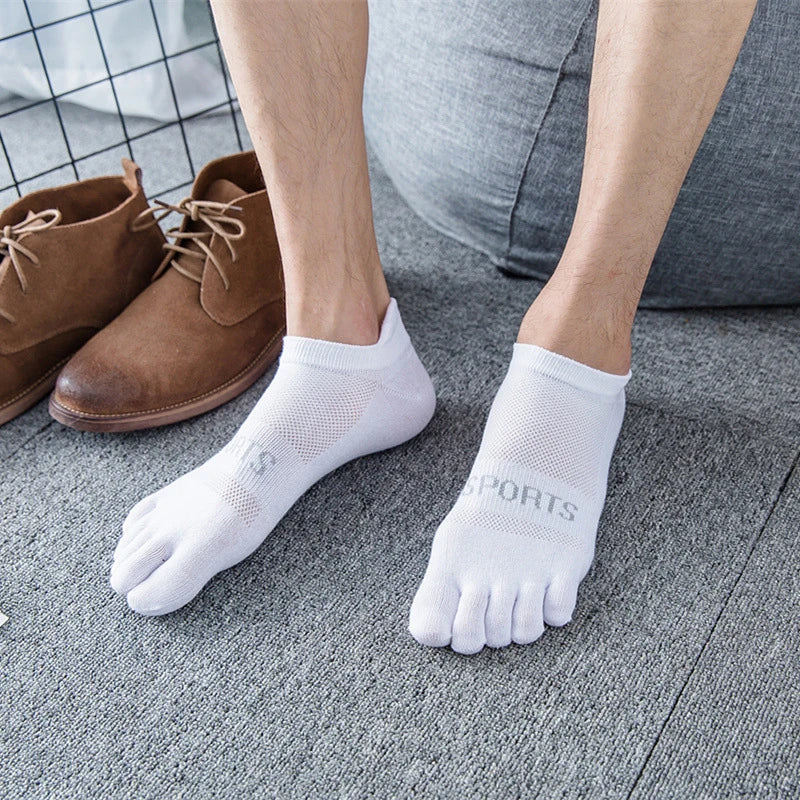 Men’s Five-Finger No-Show Socks – Breathable, Soft & Anti-Friction
