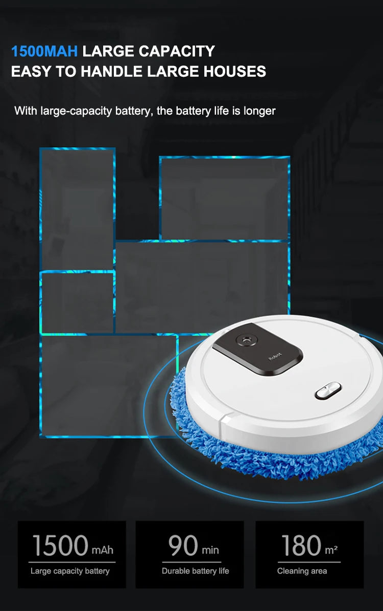 2024 Smart Sweeping and Mop Robot Vacuum Cleaner Dry and Wet Mopping Rechargeable Robot Home Appliance with Humidifying Spray