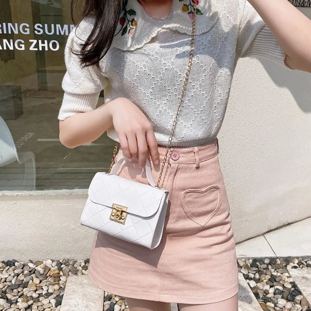 Bolso de hombro minimalista de piel sintética con cadena, bolso de mano de gran capacidad para axila, bolso de hombro individual, bolsos tipo tote, bolso bandolera para mujer