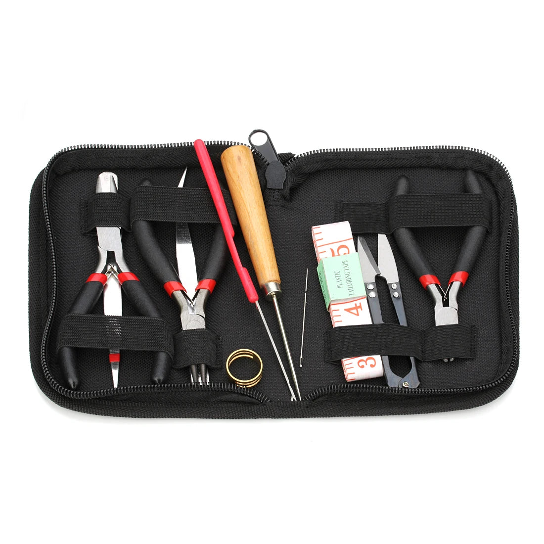 1 kit de suministros para hacer joyas con alicates para joyería, abridor de anillas, punzón, tijeras de hilo, manos de ayuda para reparación de joyas.