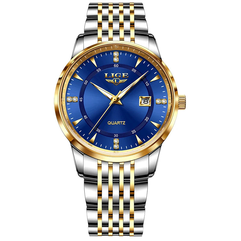 LIGE Nuevos Relojes Impermeables de Mujer Moda Reloj de Pulsera para Mujer Reloj de Cuarzo de Lujo de Marca Superior con Fecha para Mujer Relogio Feminino