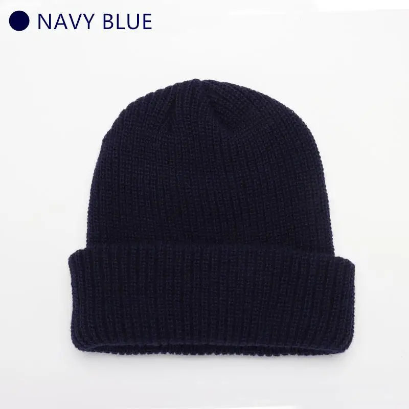 Gorros de invierno cálidos, casuales, de punto corto, estilo Hip Hop, gorro de calavera de punto elástico unisex para adultos, hombres y mujeres