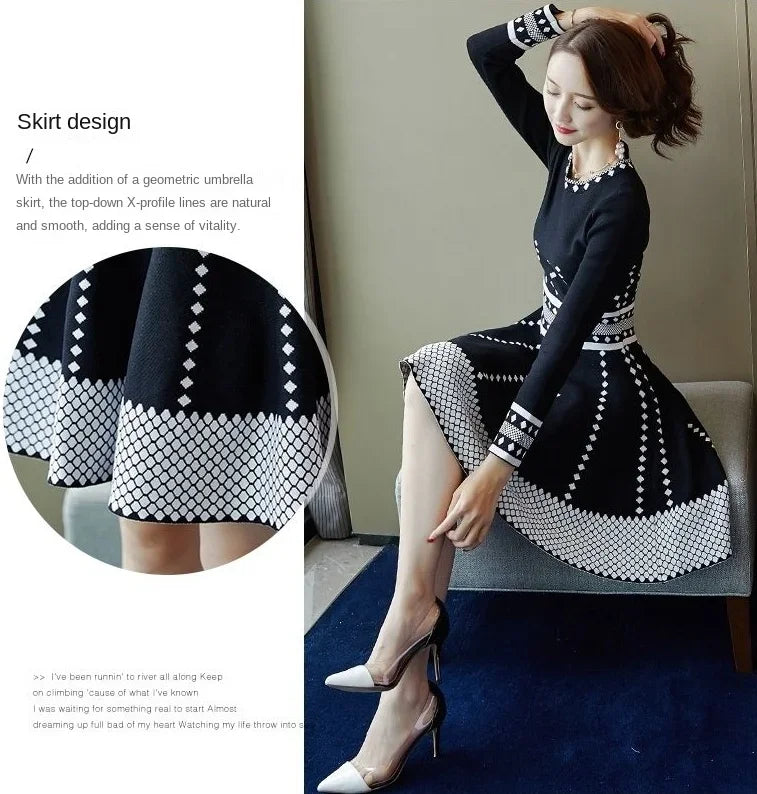 Vestido de manga larga para mujer a la moda, vestidos midi para mujer, elegante y bonito, casual, juvenil, verano 2025, otoño, invierno, ropa de lujo