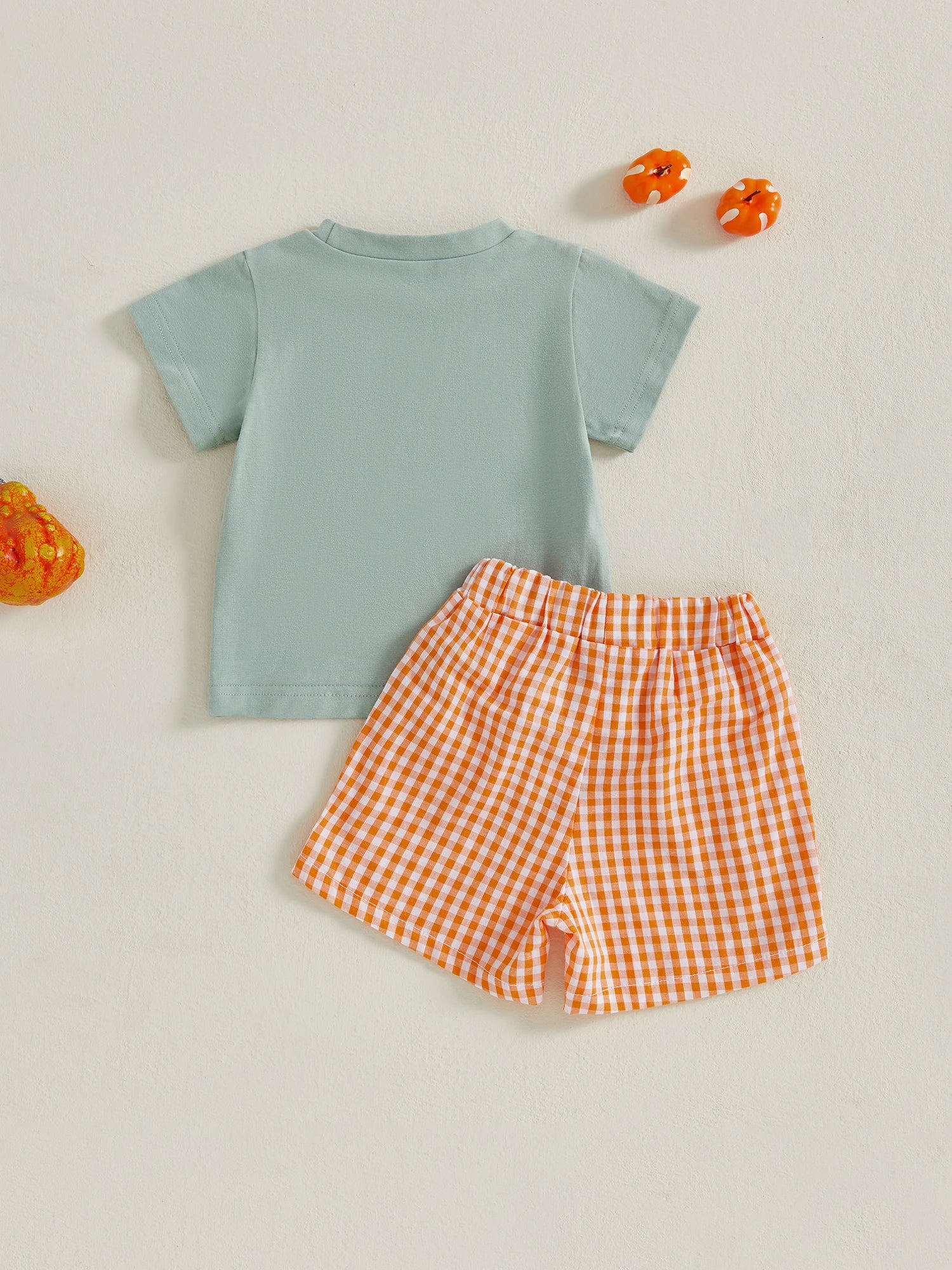 Søtt Halloween-kostyme til smågutter med spøkelsestrykk, langermet T-skjorte og stripete bukser, sett med to deler