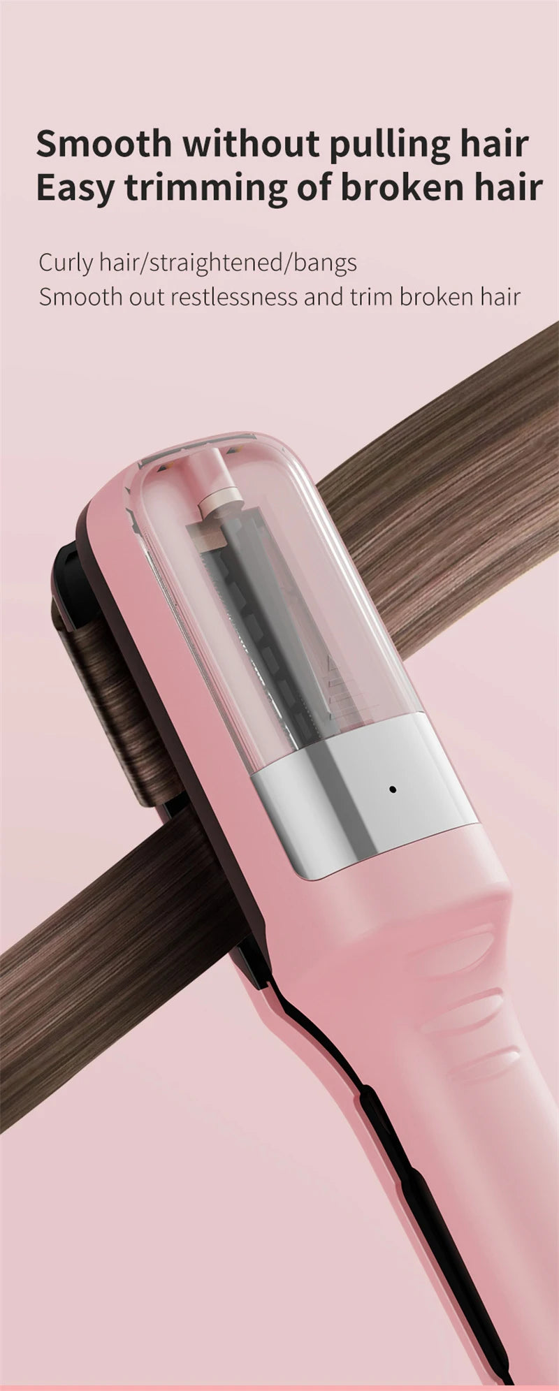 Recortador de puntas de cabello, removedor de puntas abiertas, cabello seco, dañado, quebradizo, automático profesional, para mujeres, máquina de corte de cabello inalámbrica