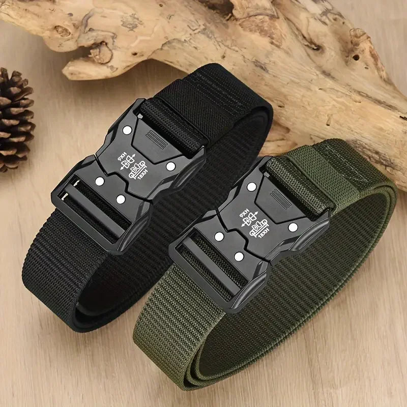 Cinturón Táctico para la Cintura - Hebilla Automática Duradera, Perfecto para Aventuras al Aire Libre, Accesorios Unisex para Hombres y Mujeres