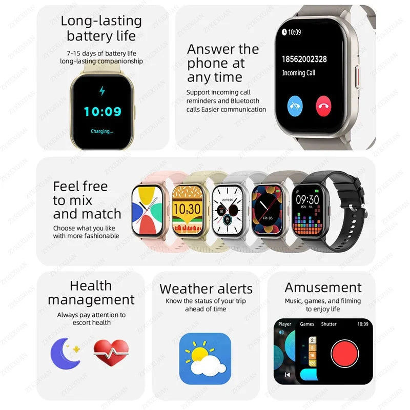 Montre connectée sport – Plus de 100 modes, appels Bluetooth et suivi de santé toute la journée