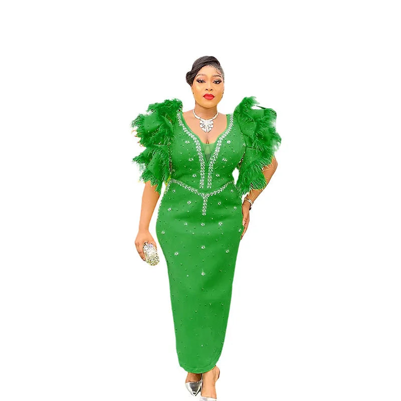 Vestidos africanos para mujer elegante fiesta de noche Dashiki Abaya Maxi vestido ropa de África vestidos de Ankara 2025 vestido ceñido vestidos de gala