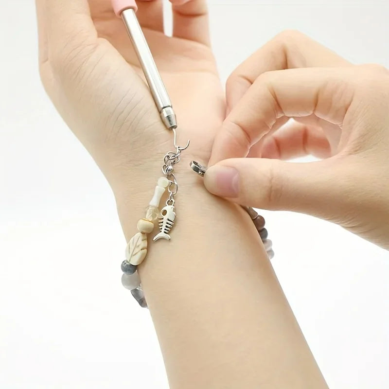 Ayuda para usar pulseras, herramienta para joyas, compañero para sujetar, ayuda para desabrochar rápidamente, equipo de enganche, alicates, cierres, ataduras, cremalleras, manualidades