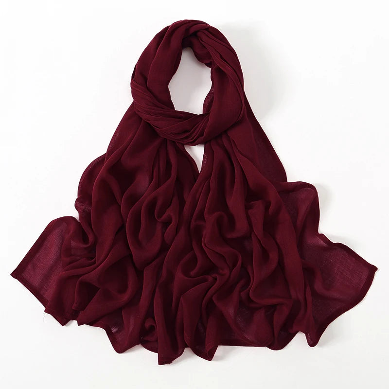 Hijabs musulmanes para mujer, pañuelos finos lisos, chales para mujer musulmana, pañuelo suave de viscosa y rayón, turbante islámico, diadema de 200x85cm