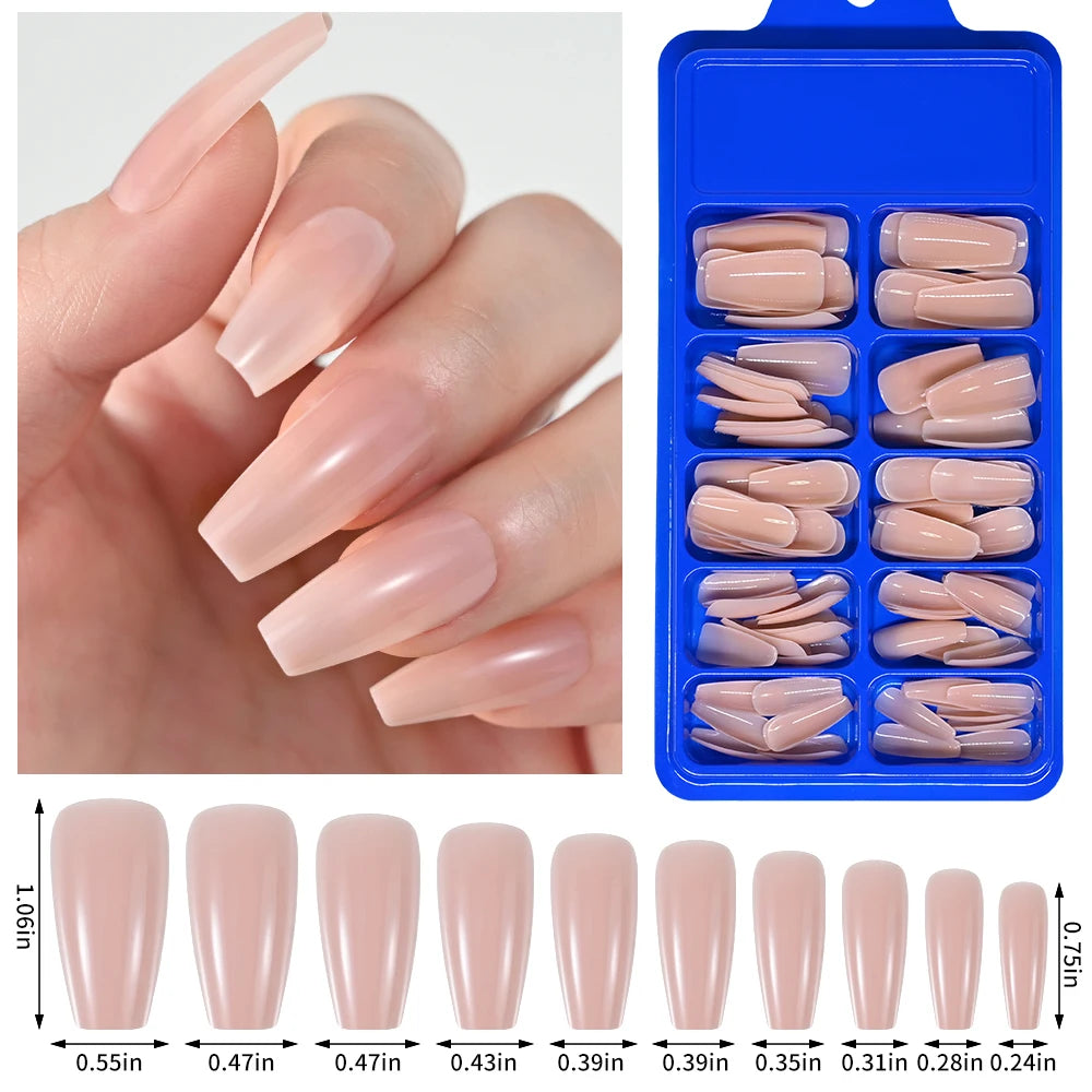 150/100/24Pcs Pink Matte French Press On Nail Tips Soft Full Cover Fake Nails Oval Almond False Nails Natural Extension Manicure