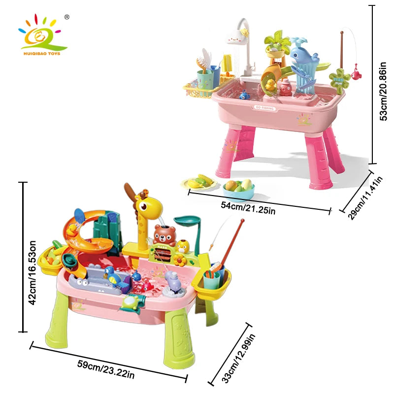 Juguetes de cocina eléctricos para niños, diversión con agua, lavabo, pesca, lavado de platos, juego de rol para el hogar, juguetes de educación temprana para bebés