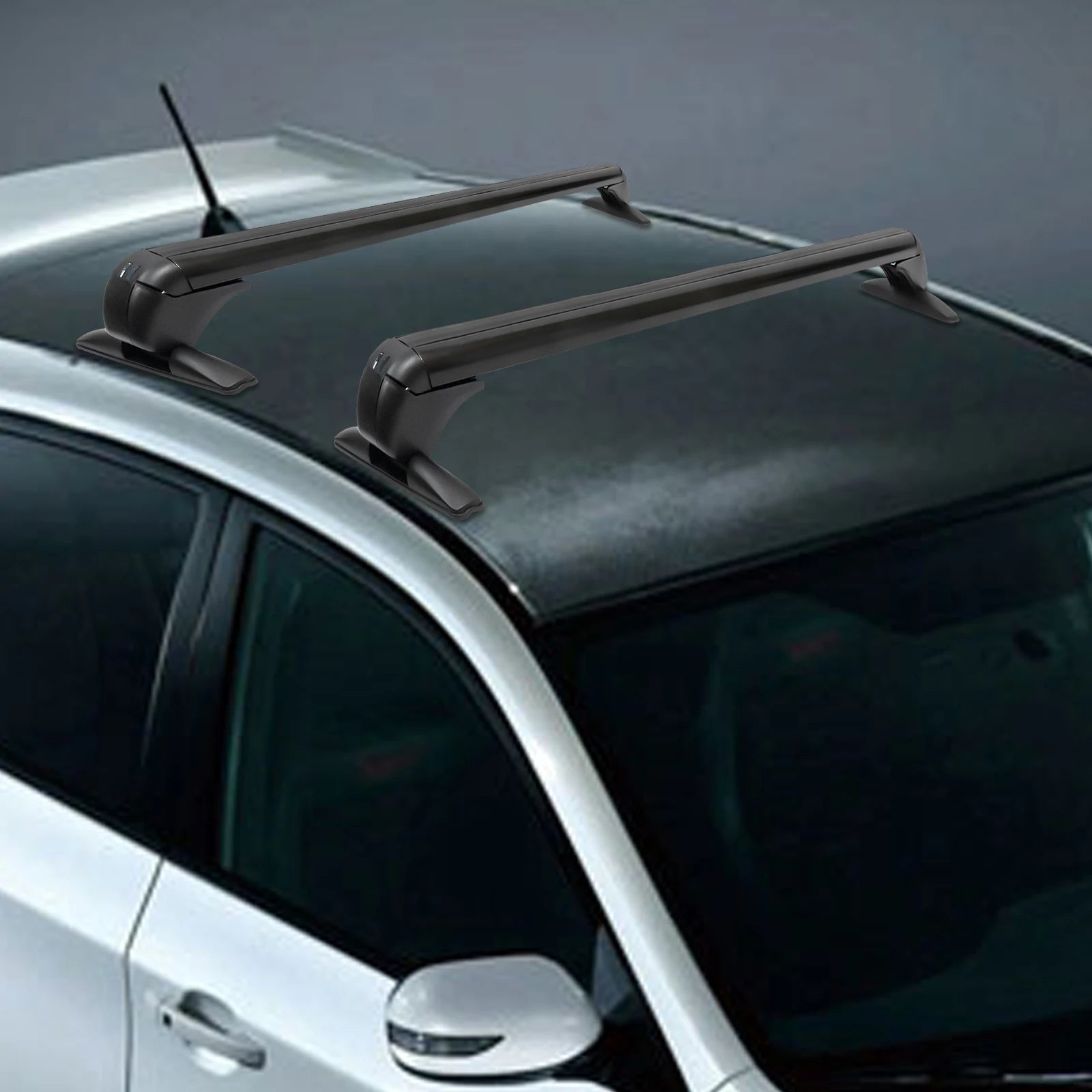 Baca de Techo Universal para Coche con Cerradura 100cm, Portaequipajes de Aluminio, Uso Universal para Coches de 4 o 5 Puertas