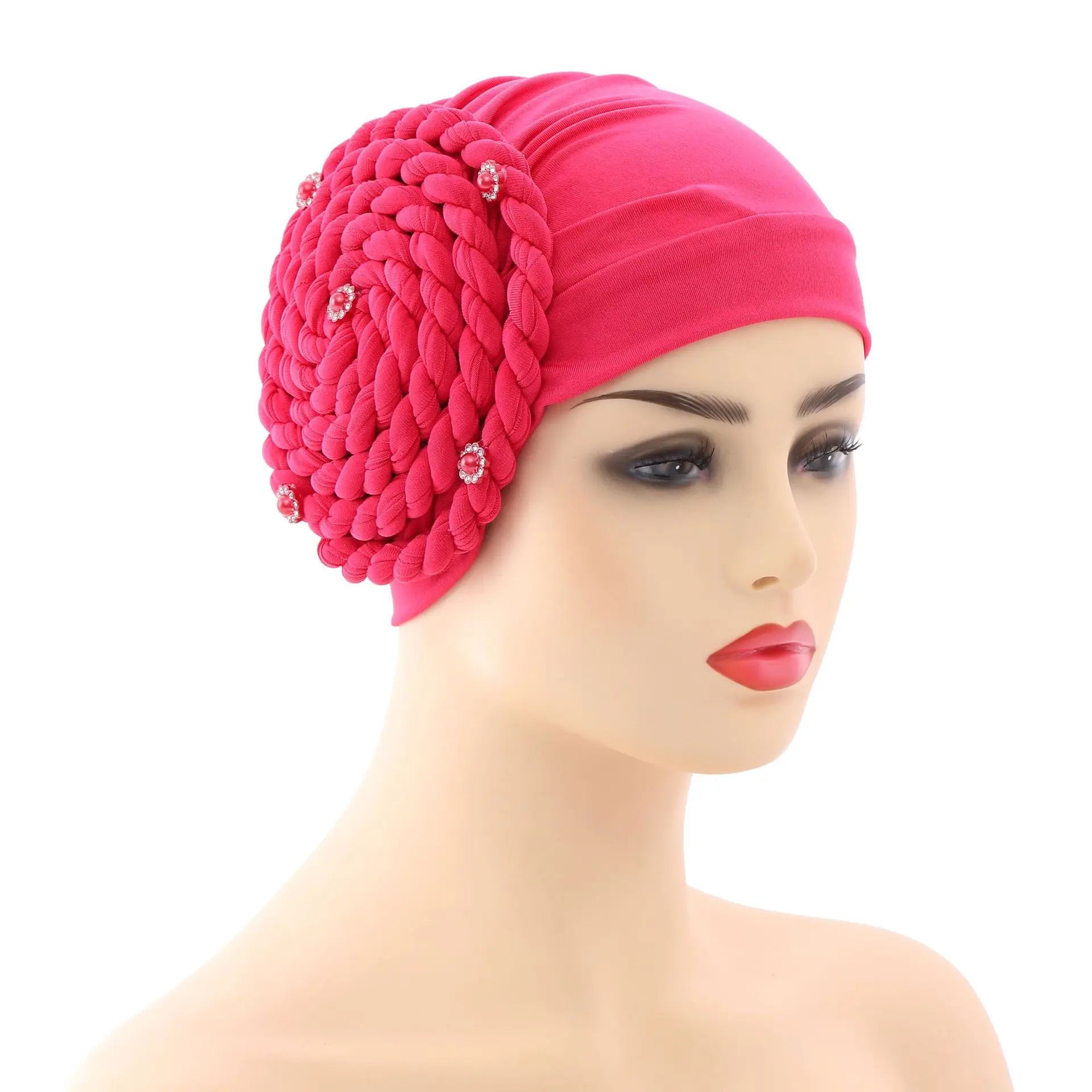 Diamantfletter Turbanhatt for kvinner Muslimsk hodeskjerf Panser Kvinnelig Inner Hijab Arabisk Hodeplagg Afrikansk Hodebånd Caps