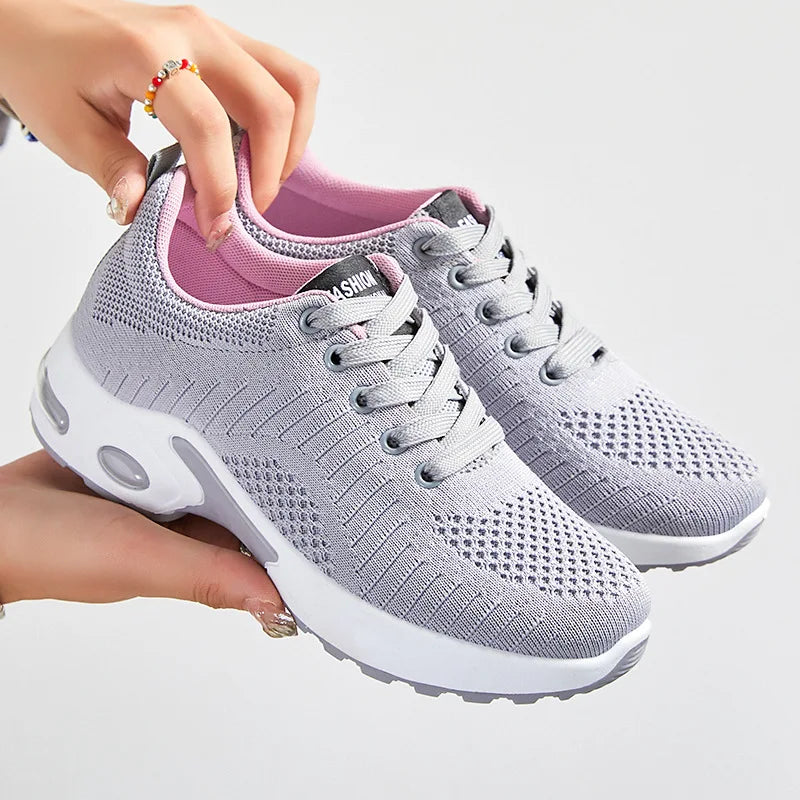 Zapatillas de mujer de primavera de talla grande, zapatillas de running, zapatillas deportivas casuales con cámara de aire