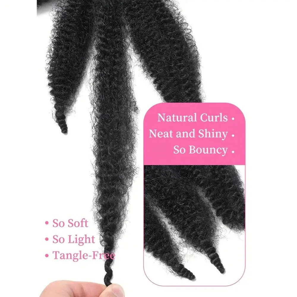 Cabello de ganchillo para trenzas Marley de 8 pulgadas, para trenzas cortas afro kinky, extensiones de cabello de fibra sintética ombré para mujeres