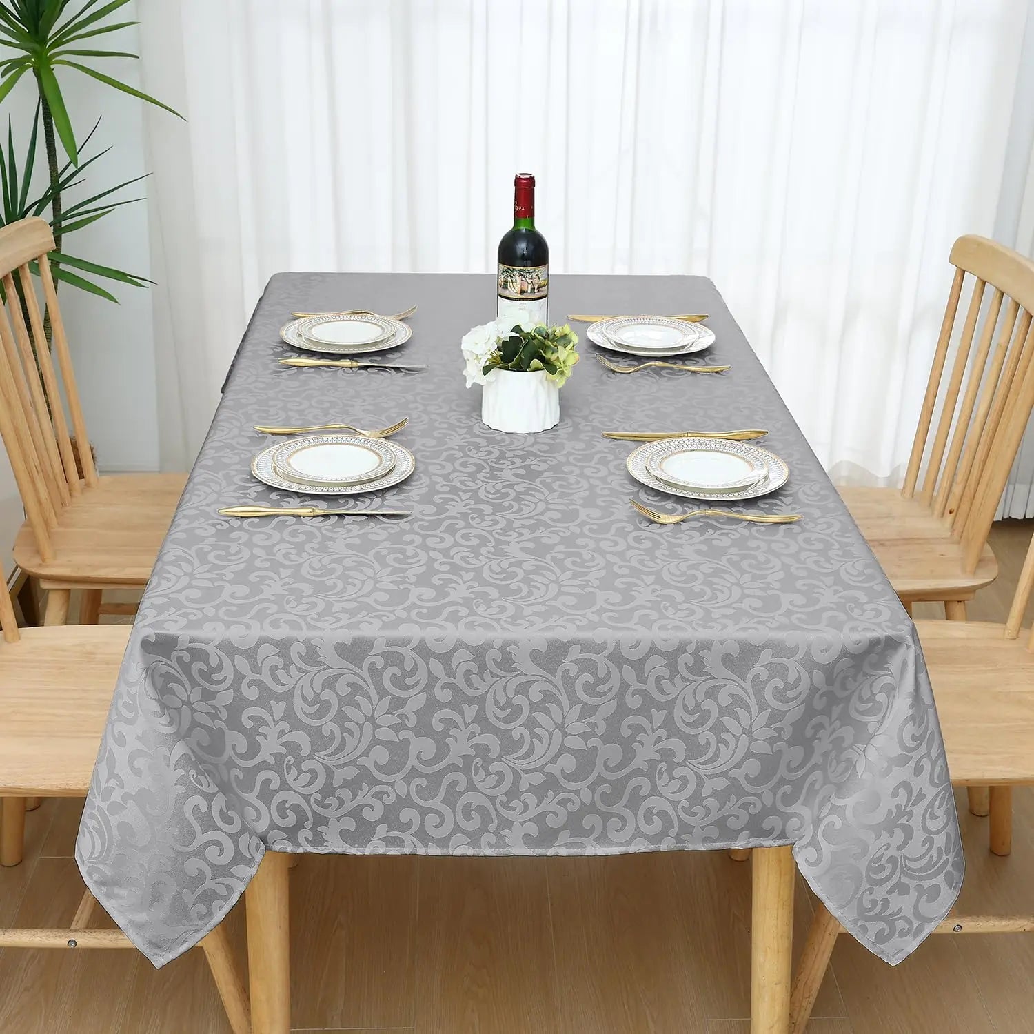 HAPIHAPPY Tablecloth Rectangular Polyester Tablecloth Jacquard Dyeing Tablecloth Tablecloth Table Decoration And Accessories