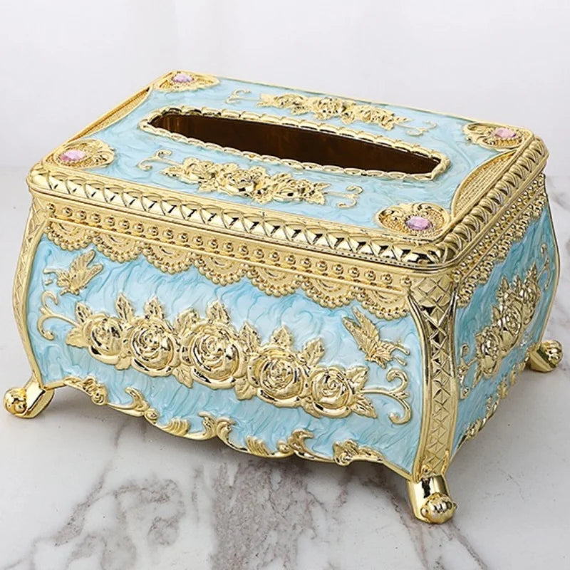 Servilletero de papel, estilo europeo, caja de plástico, dispensador de servilletas de cocina, organizador de almacenamiento de escritorio, decorativo para el hogar