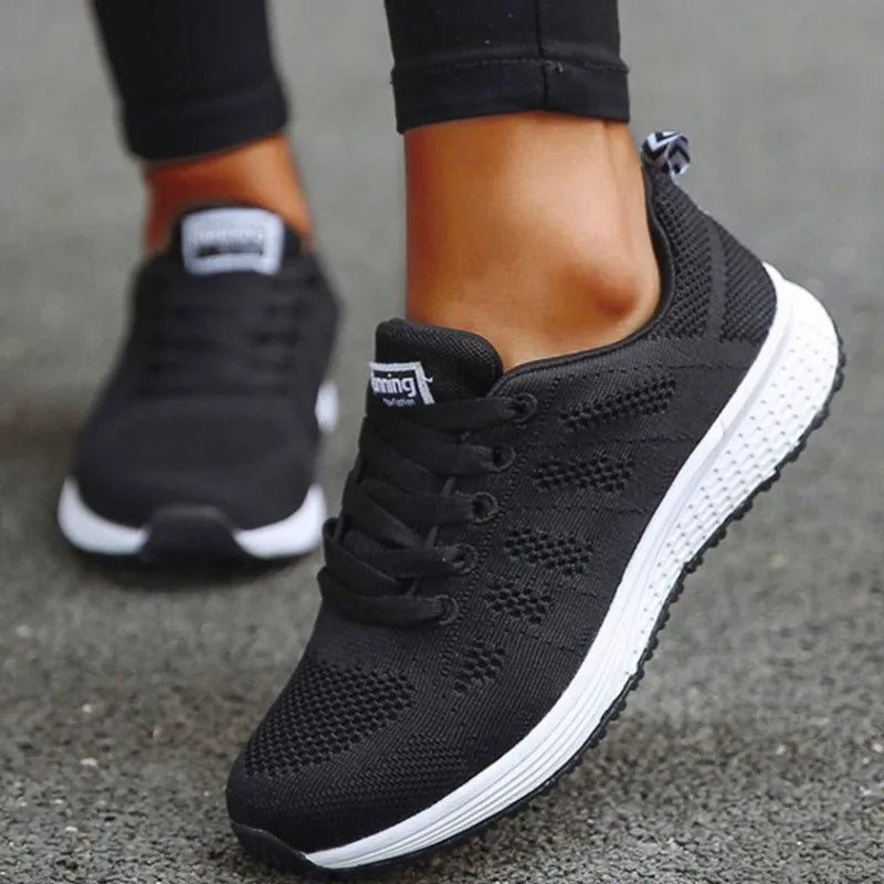 Mote Damesneaker Nettingstoff Netting Pustende Sneakers Dame Fritidssko Snøring Damesneakers Tenis Feminino
