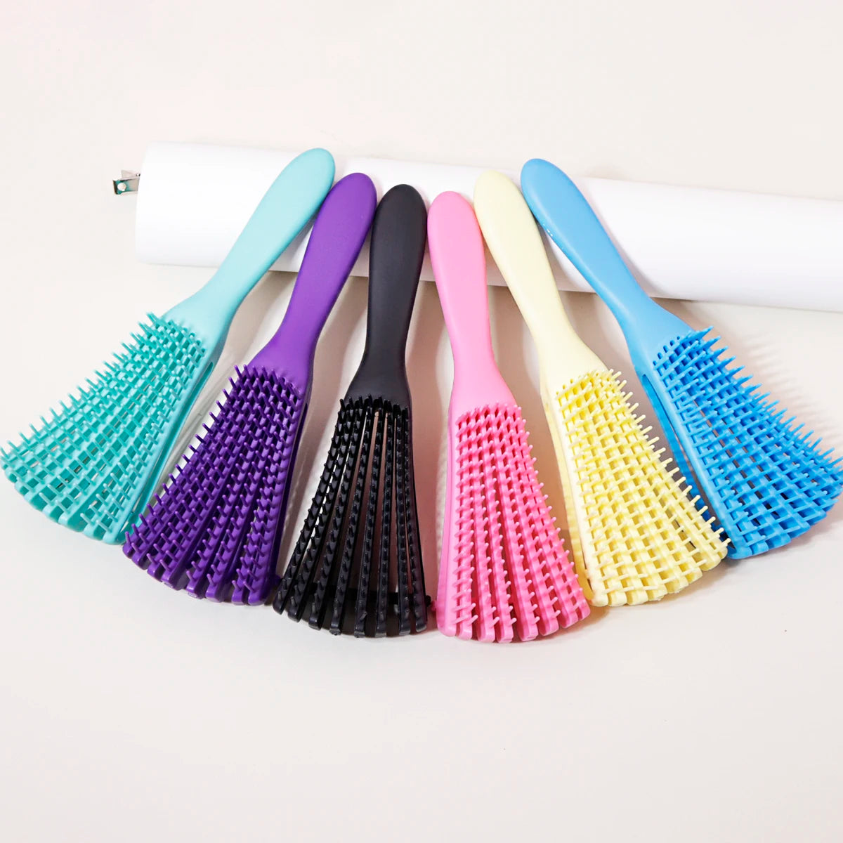 Brosse de massage du cuir chevelu anti-enchevêtrement pour cheveux longs, brosse antistatique pour cheveux bouclés humides, outil de coiffure de salon spécial perruques de cheveux naturels