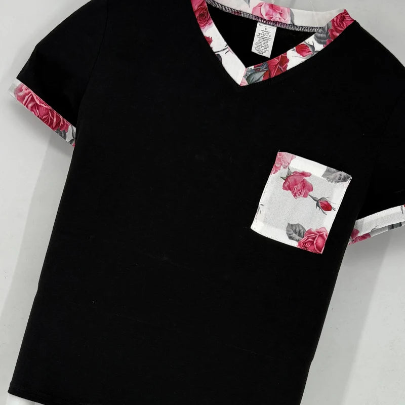 Conjuntos de pijama de mujer, pijama de manga corta para mujer, conjuntos de pijama suave para descansar, pantalones cortos de pijama con bolsillos, cordón, pijamas de verano