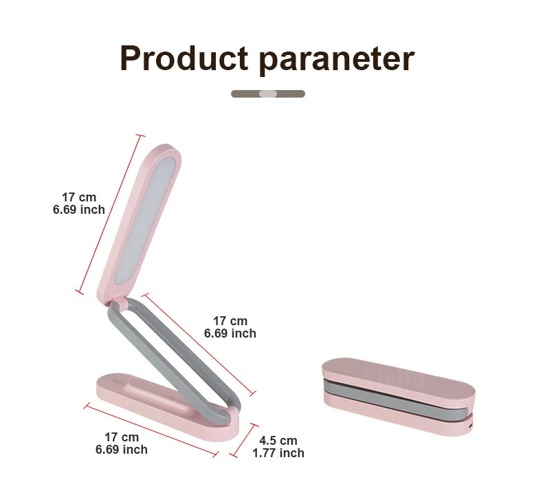 LED Desk Lamp for Office Home & Battery Operated Lamp Rechargeable Lamp Foldable,Portable, Small Desk Lamp Wireless Reading Lamp