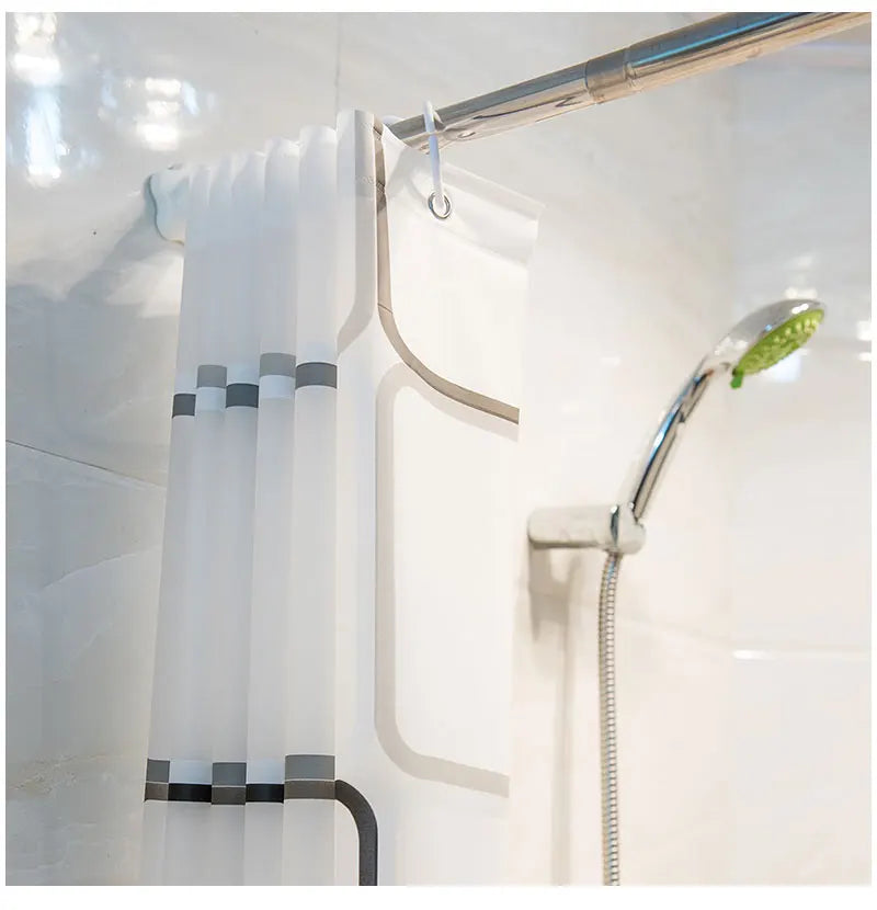 Cortina de ducha impermeable, a prueba de moho, duradera, para baño, con ganchos, cortinas de bañera estampadas modernas, accesorios de baño