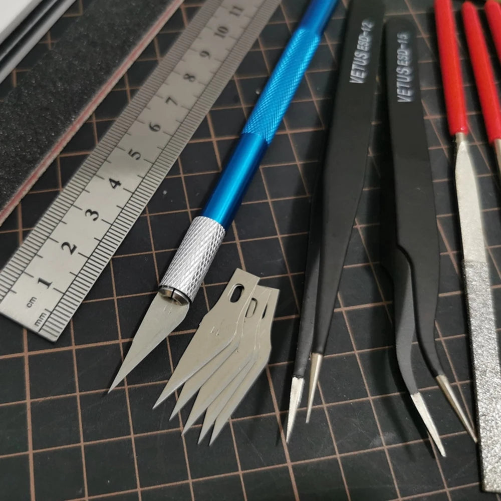 Herramientas básicas de modelismo para manualidades, coche de modelismo, hobby, construcción, reparación, montaje, tijeras, pinzas, kit de fabricación