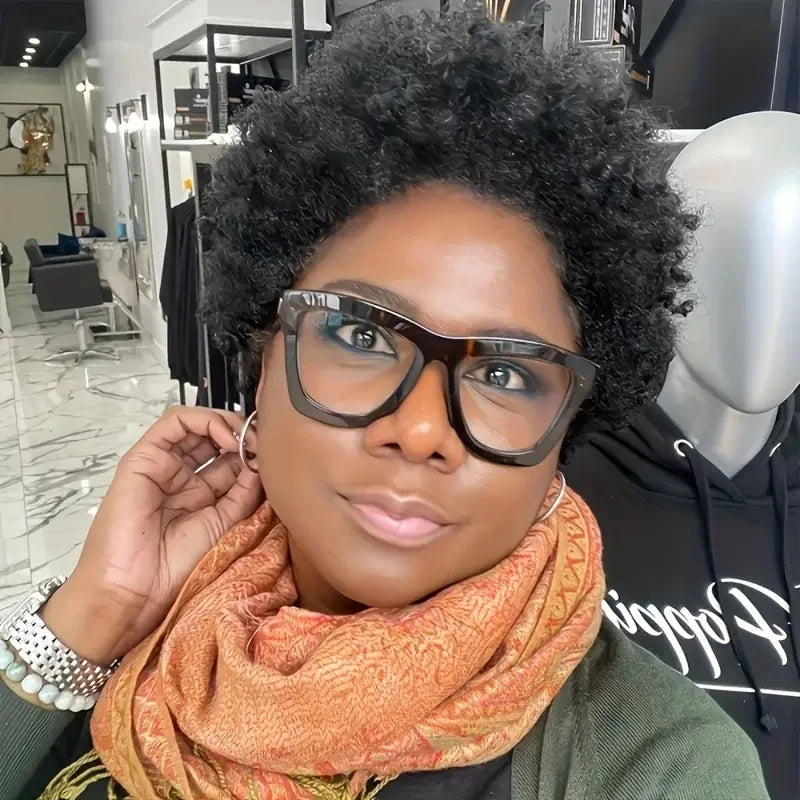 Peluca rizada afro.