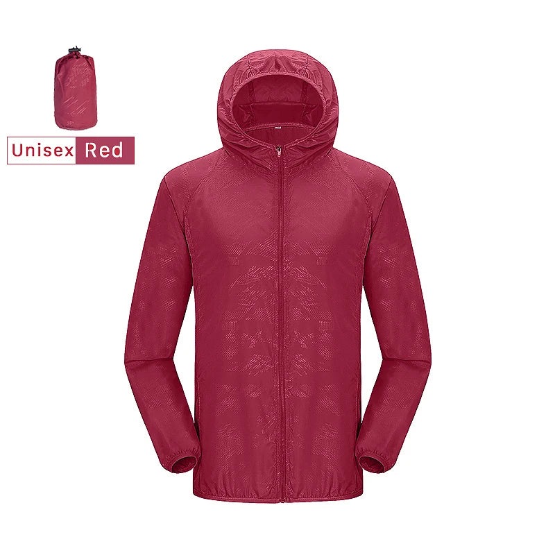 JNLN Chaqueta de senderismo unisex para hombre y mujer, impermeable, de secado rápido, cortavientos para camping, ropa de pesca al aire libre, chubasquero anti-UV
