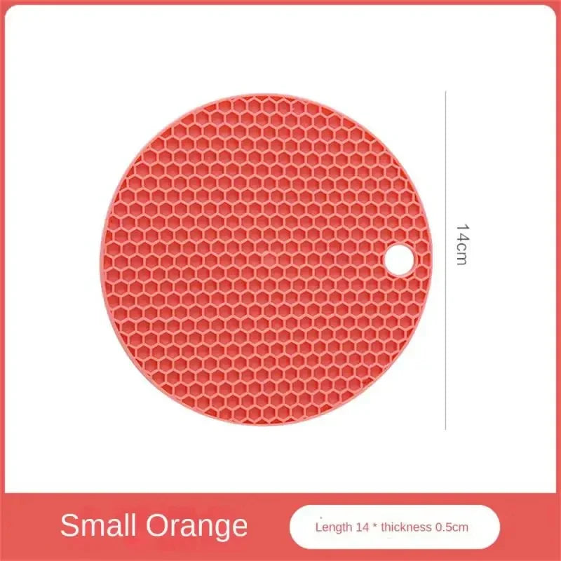 Set de table multifonctionnel en silicone pour la cuisine, dessous de verre rond antidérapant et résistant à la chaleur, manique