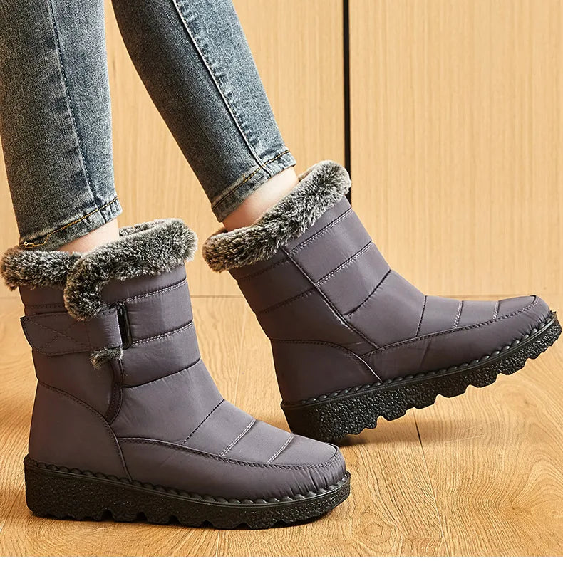 Women's Boots Trend Winter Shoes For Woman Winter Boots Ankle Low Heels Botas Mujer Waterproof Snow Boots With Fur Shoes