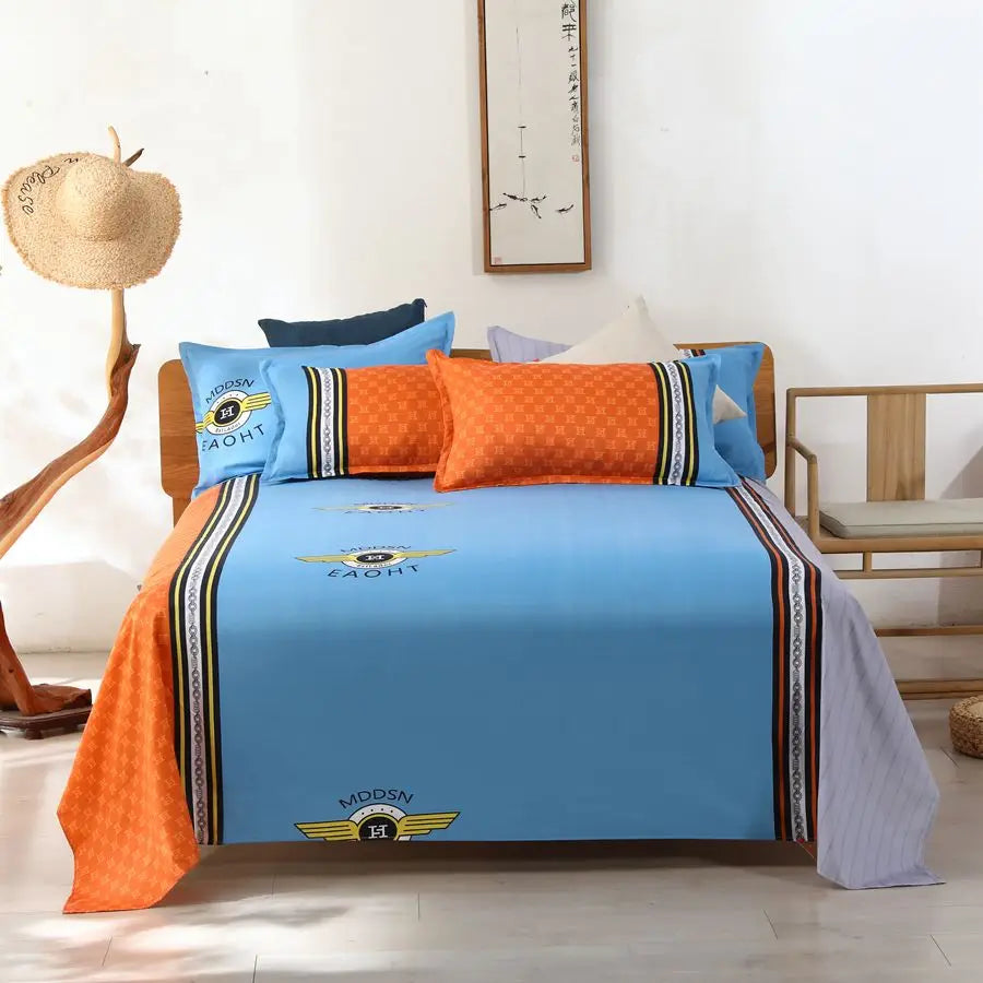 1 Sábana Bajera Textil Hogar Moderna Poliéster Algodón Sábanas Planas Ropa de Cama Tamaño Individual Queen King (Sin Fundas de Almohada)