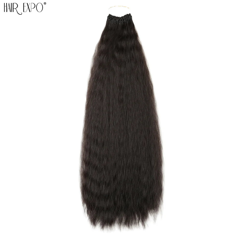 22Inch Synthetic Yaki Straight Crochet Hair Afro Kinky Straight Fake Hair Extensions Ombre Braiding Hair Bundles Hair Expo City