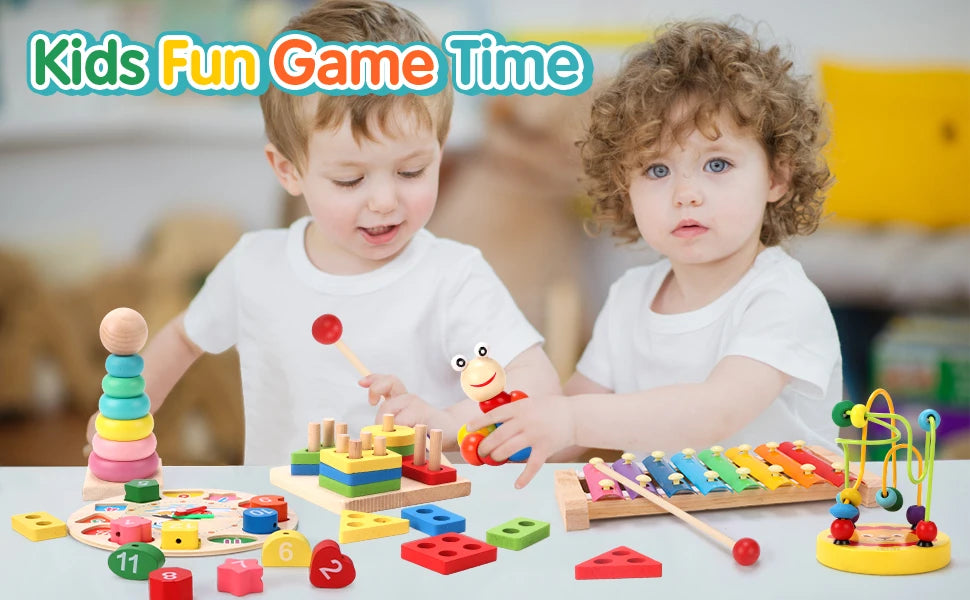 Montessori Bebé Juguetes Niños Rompecabezas 3D Madera Juegos Bebé Aprendizaje Temprano Juguetes Educativos Madera Para Niños Regalos Cumpleaños