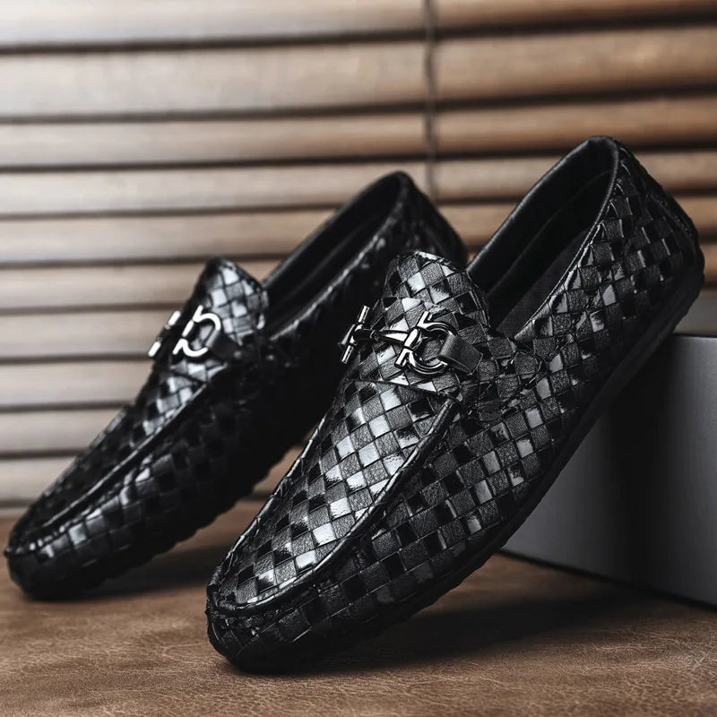 Men Shoes Casual Light Breathable Business Formal Shoes Men Flat Men Loafers Slip-on Soft Moccasins Driving Shoes Summer