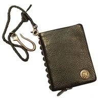 Cartera de lujo hecha a mano de cuero genuino Crazy Horse para hombre, cartera pequeña de cuero para hombre, monedero corto con clip para billetes, bolsa para dinero, café negro