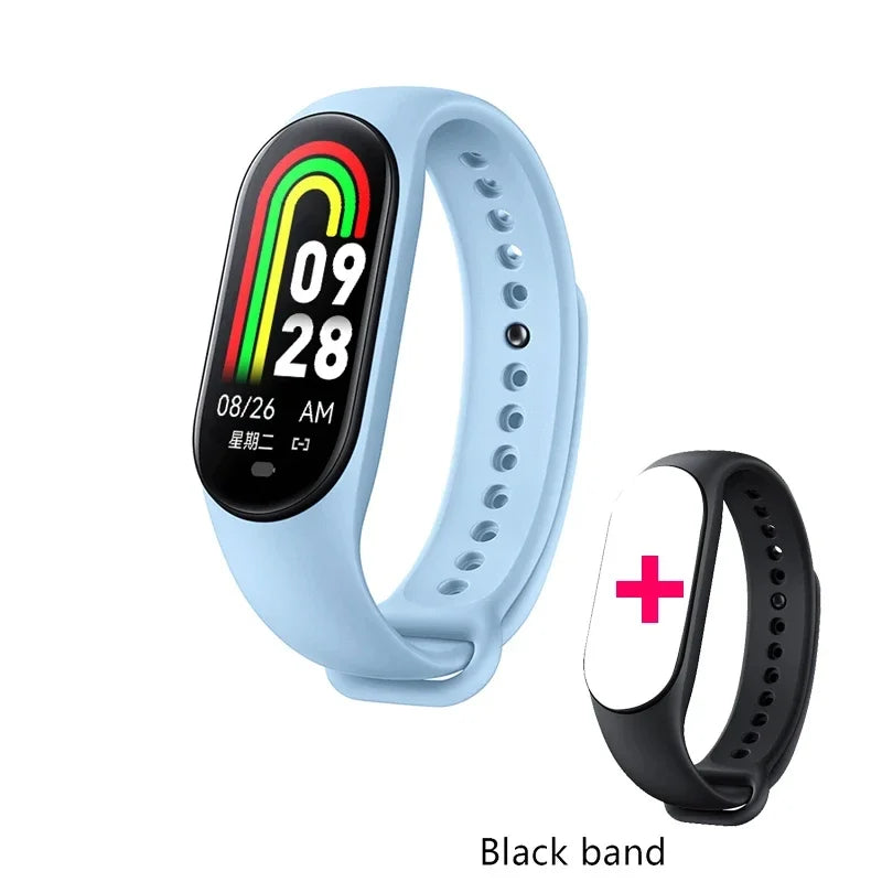 Pulsera inteligente multifunción con monitor de ritmo cardíaco, presión arterial, pasos, música, monitorización del sueño, reloj deportivo inteligente M8
