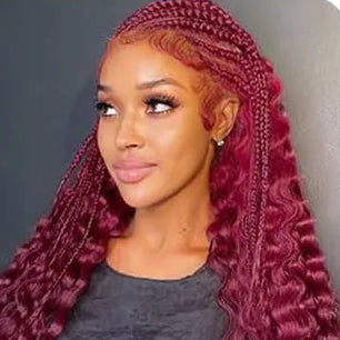Burgundy Deep Wave Wig