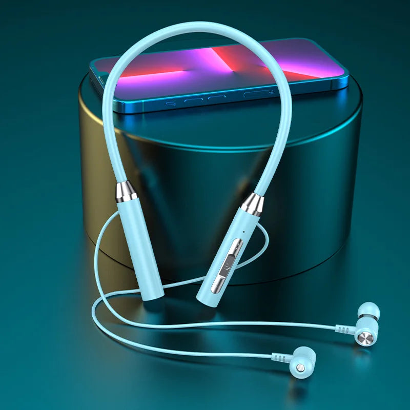 Auriculares Bluetooth Inalámbricos Magnéticos HIFI Deportivos de Diadema Colgante TWS Auriculares Inalámbricos Bluetooth con Micrófono
