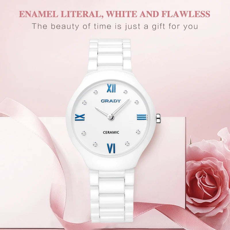 Women’s Luxury Ceramic Quartz Watch – Elegant, Modern & Perfect for Gifting