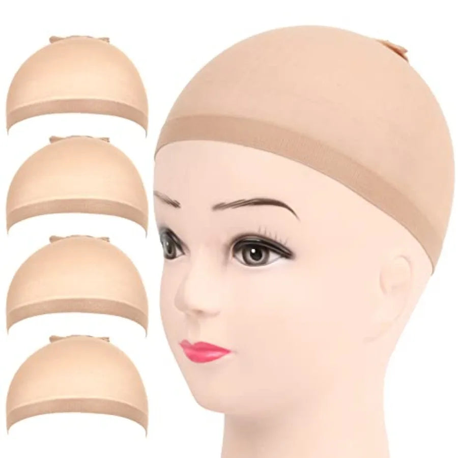 Wig Cap, 4PCS Nylon Wig Caps Nude for Women, Stocking Wig Caps for Halloween, Cosplay. Wig Cap for Women, Men,,Stocking Caps fo