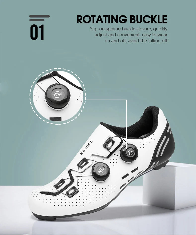Zapatillas de Ciclismo de Velocidad, Zapatillas de Ciclismo de Carretera para Hombres y Mujeres, Zapatillas de Ciclismo de Ruta, Zapatillas de Ciclismo de Carreras Autoblocantes para Shimano