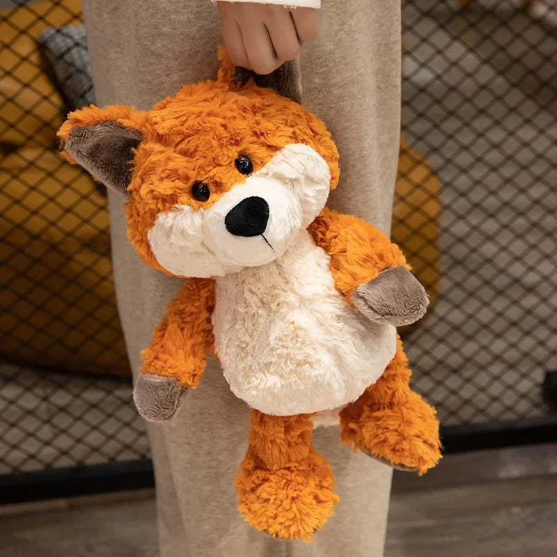Animales de peluche Kawaii, mapache de peluche, zorro encantador, lindo perezoso suave, almohada para niñas, niños, bebés, regalo de cumpleaños