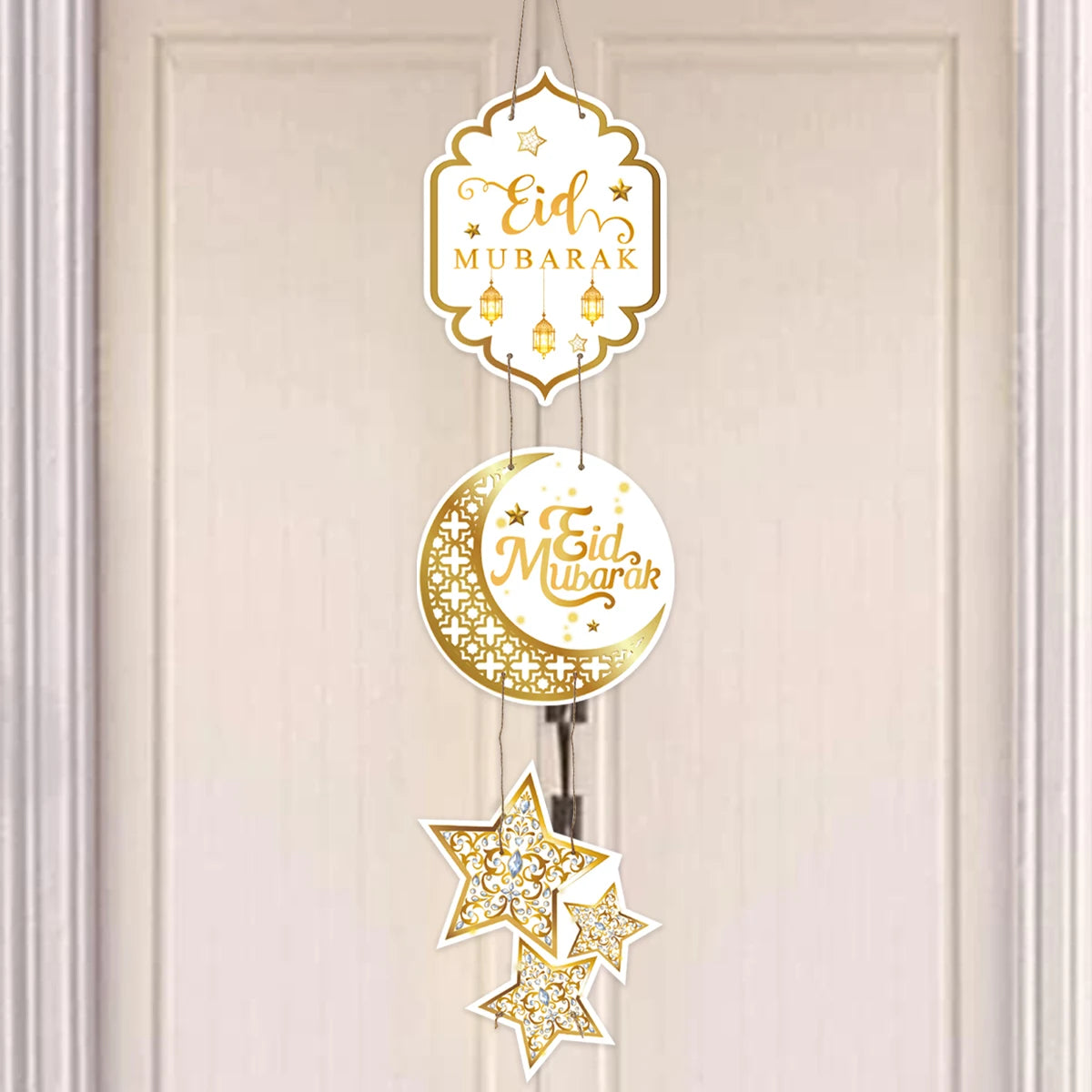 EID Mubarak Decorations Door Hanging Ramadan Decor for Home Door Hanging Ramadan Kareem Islamic Muslim Party Eid Al Adha